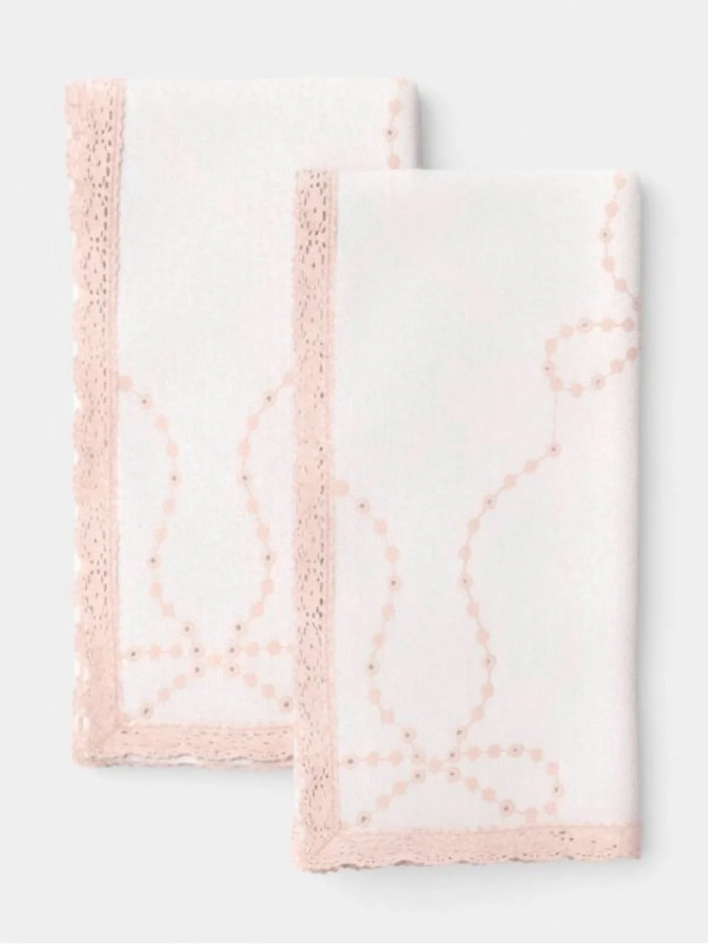Dining Linen Set - Pink Embroidered Table Runner, Napkins & Towels